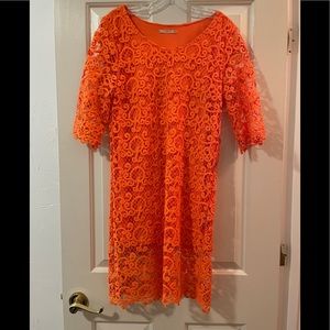 Banana ❤️ Women’s Lacey Dress in Orange Size M